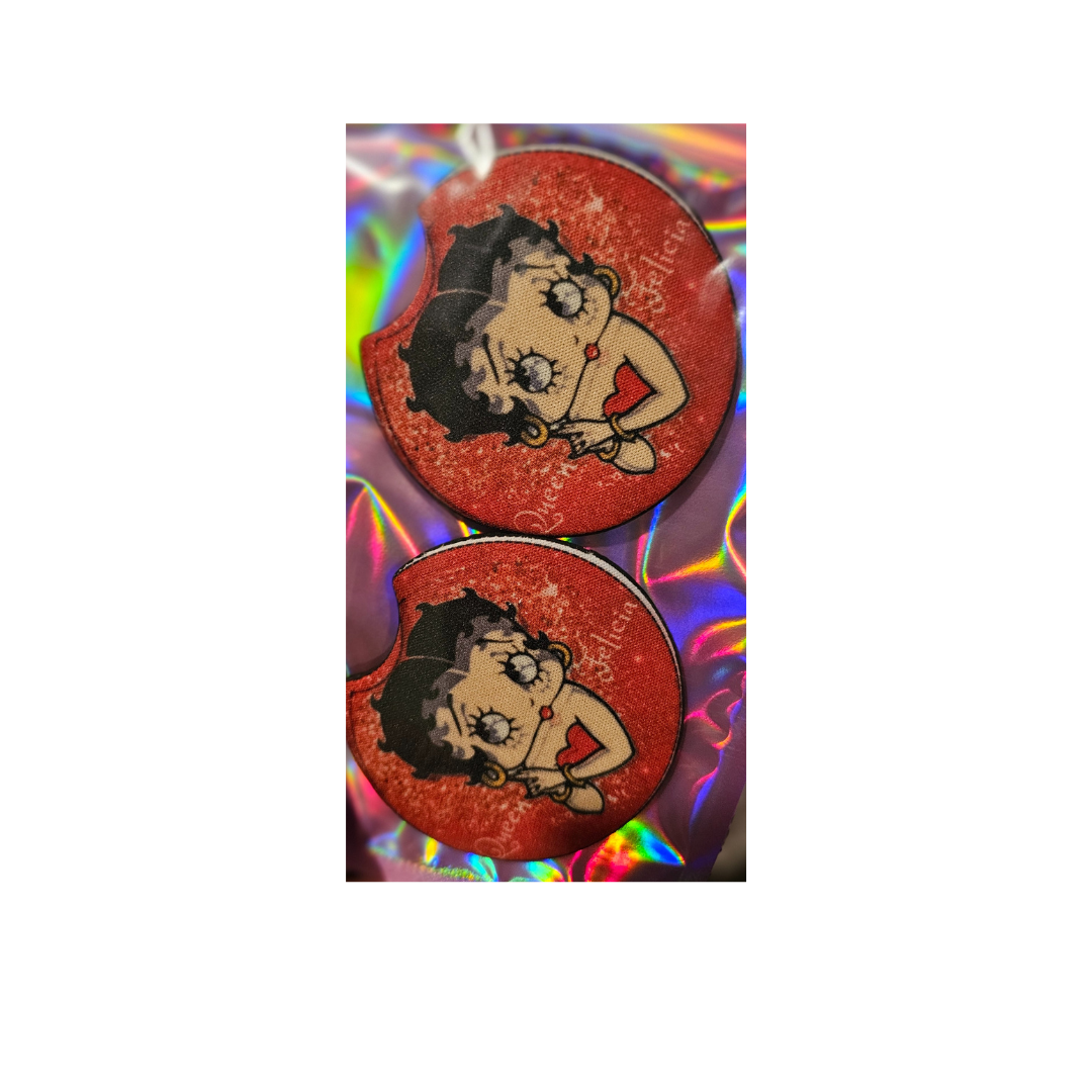 Betty Boop 2pc Car Coaster Set